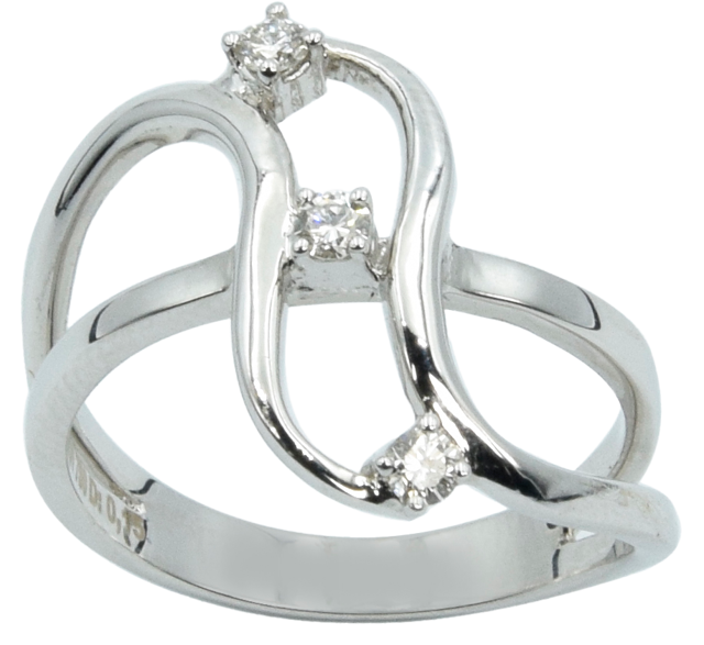 Trinity Ring with Diamonds