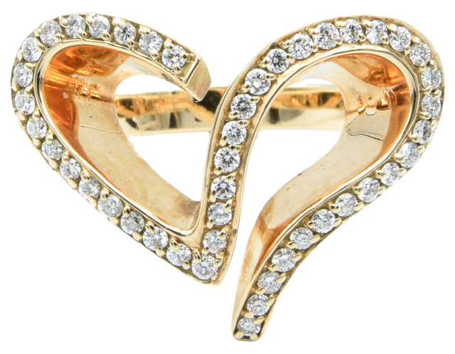 Rose Gold & Diamond Heart Ring