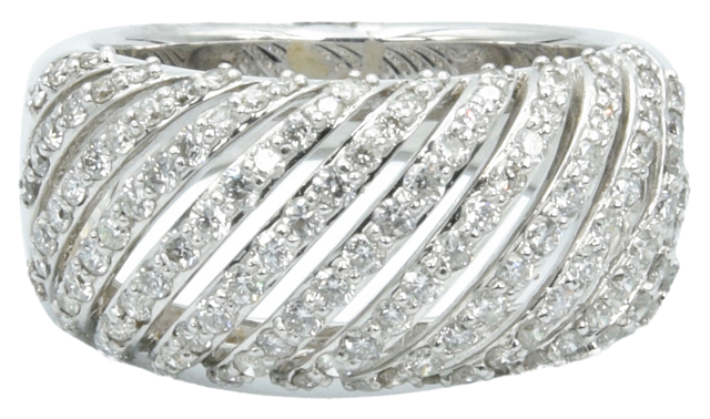 Custom Wave Ring with Diamonds