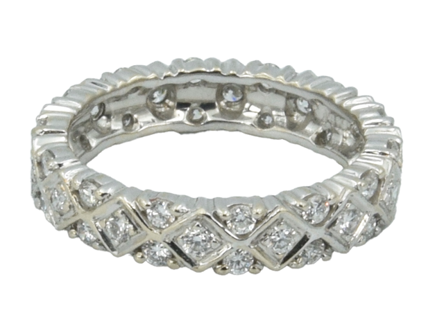 Taras Full Eternity Wedding Band with Diamonds