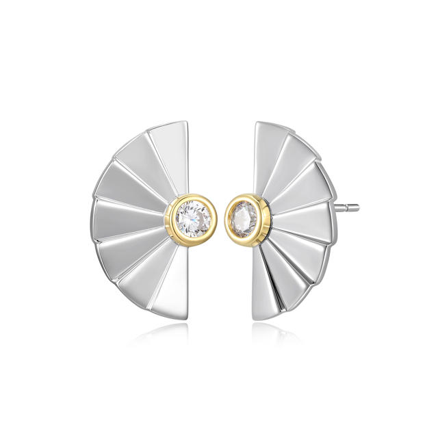 Elle Silver Two-tone Earrings