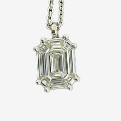 14kt Emerald Cut Diamond Pendant with Gold Chain