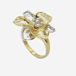 14kt White and Yellow Gold Flower Ring