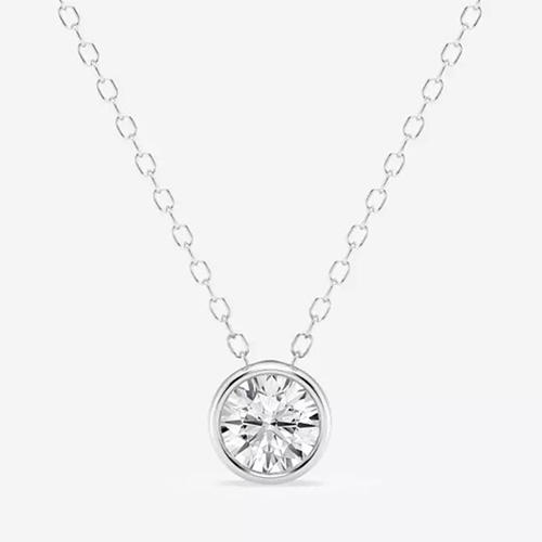 Diamond Solitaire Necklace with Gold Chain