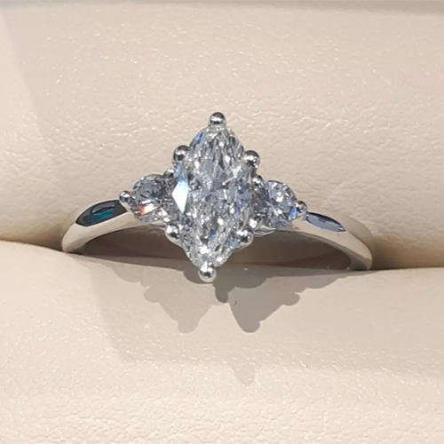 Marquise Shape Diamonds Custom Solitaire Engagement Ring